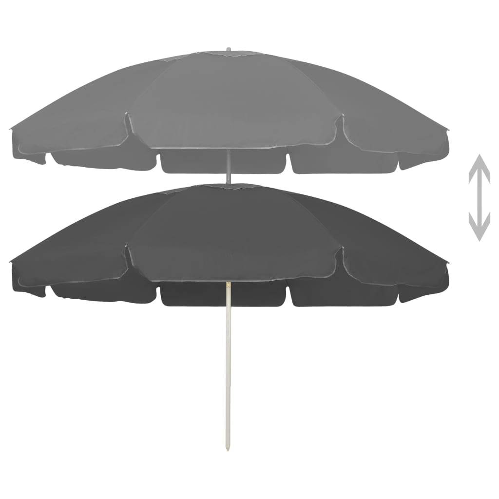Parasol de plage 240 cm anthracite - Imagen 2