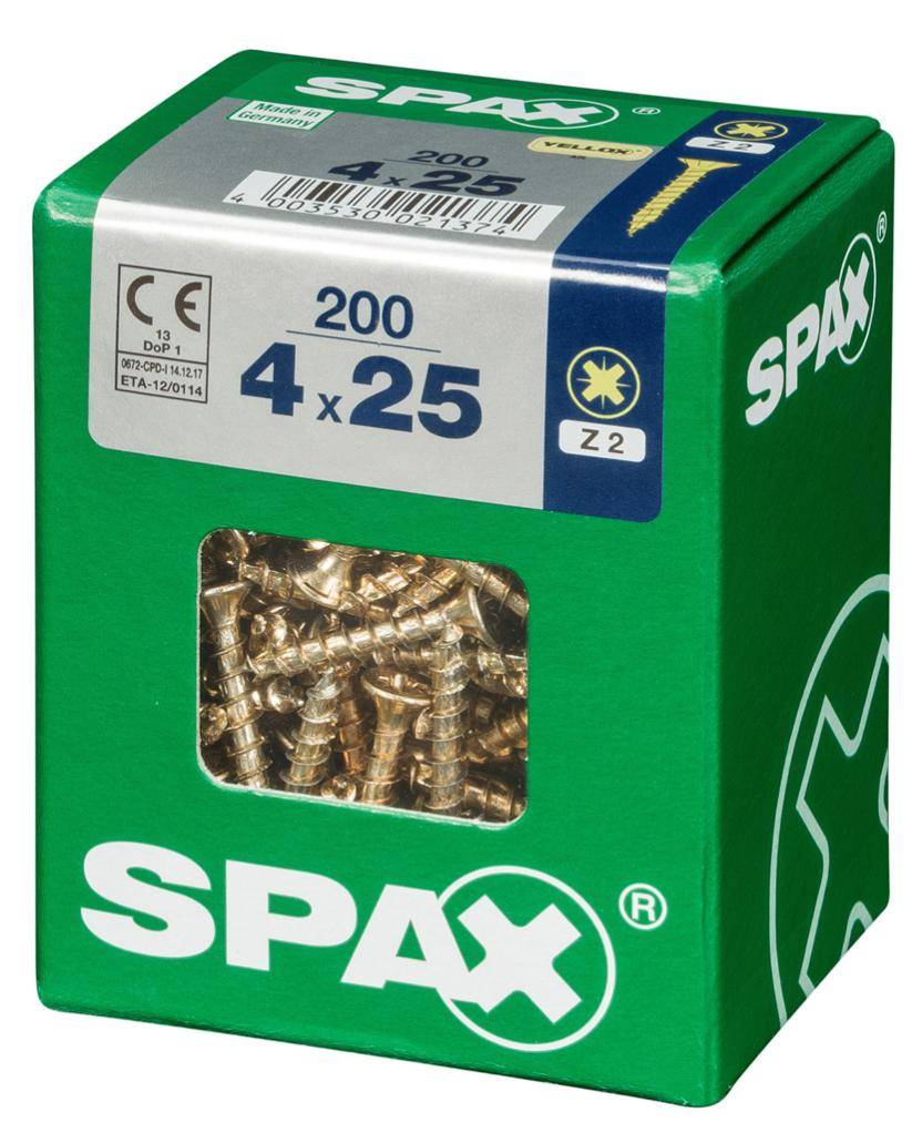 Spax - Lot de 200 vis acier tête fraisée pozidriv SPAX, Diam.4 mm x L.25 mm - Image 5