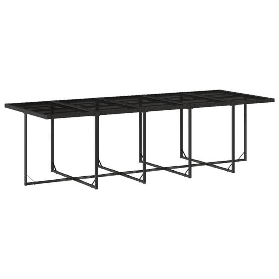 Table et Chaises de Jardin 10 Personnes 275cm Résine Tressée Noire et Coussins Noirs – ComfortXL Outdoor Living - Image 4