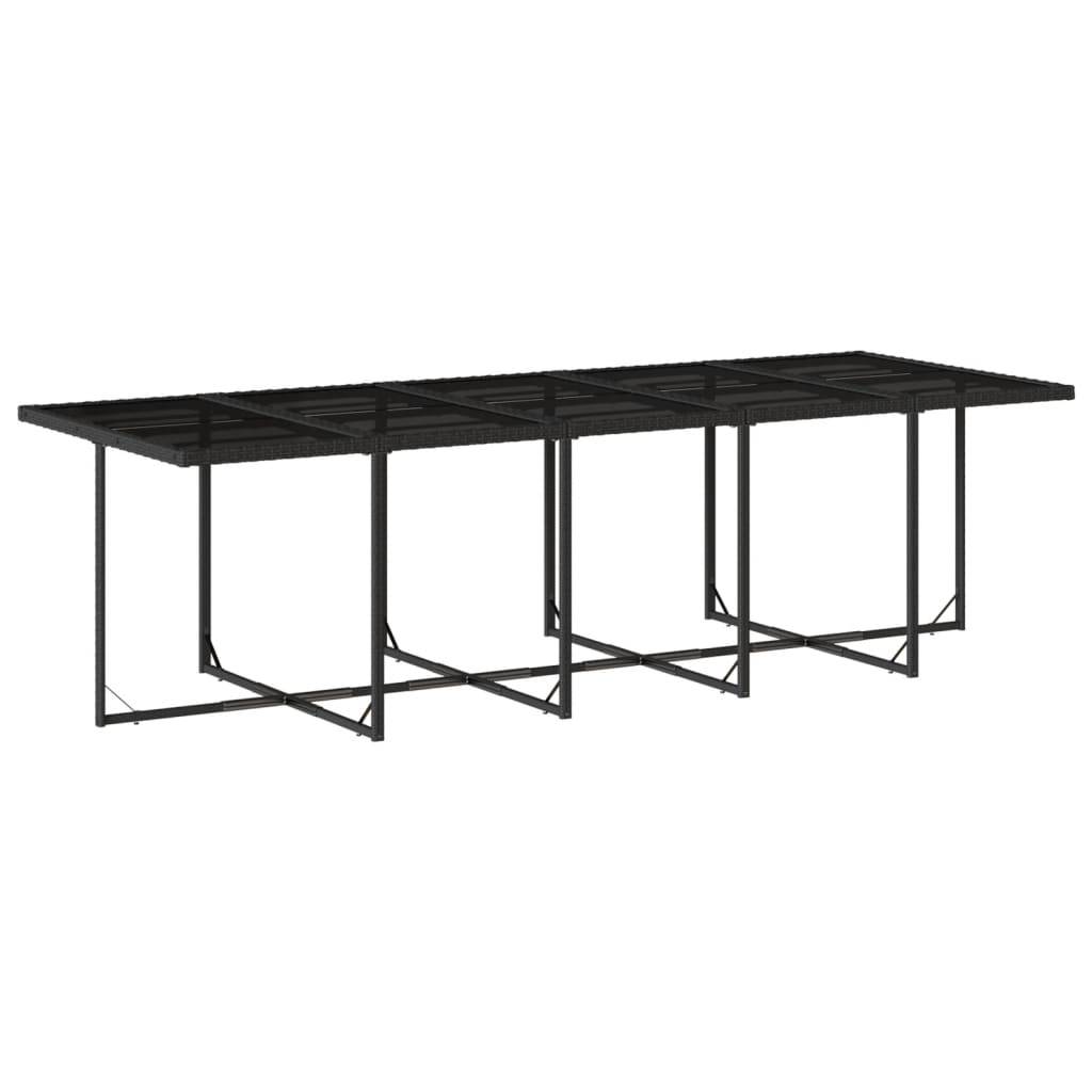 Table et Chaises de Jardin 10 Personnes 275cm Résine Tressée Noire et Coussins Noirs – ComfortXL Outdoor Living - Image 4
