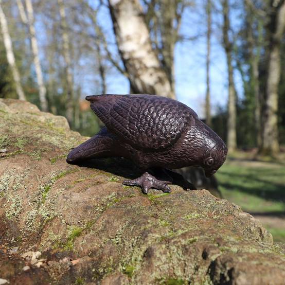 Pigeon en fonte marron 19 x 8 x 9 cm Chemin de campagne - Imagen 2