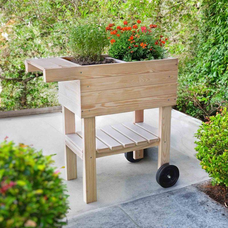 Forest Style - Desserte Potagère en bois sur roues PRUNELLA – 80 x 44,5 x 80 cm 27L - Image 2
