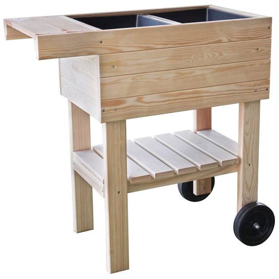 Forest Style - Desserte Potagère en bois sur roues PRUNELLA – 80 x 44,5 x 80 cm 27L - Image 1