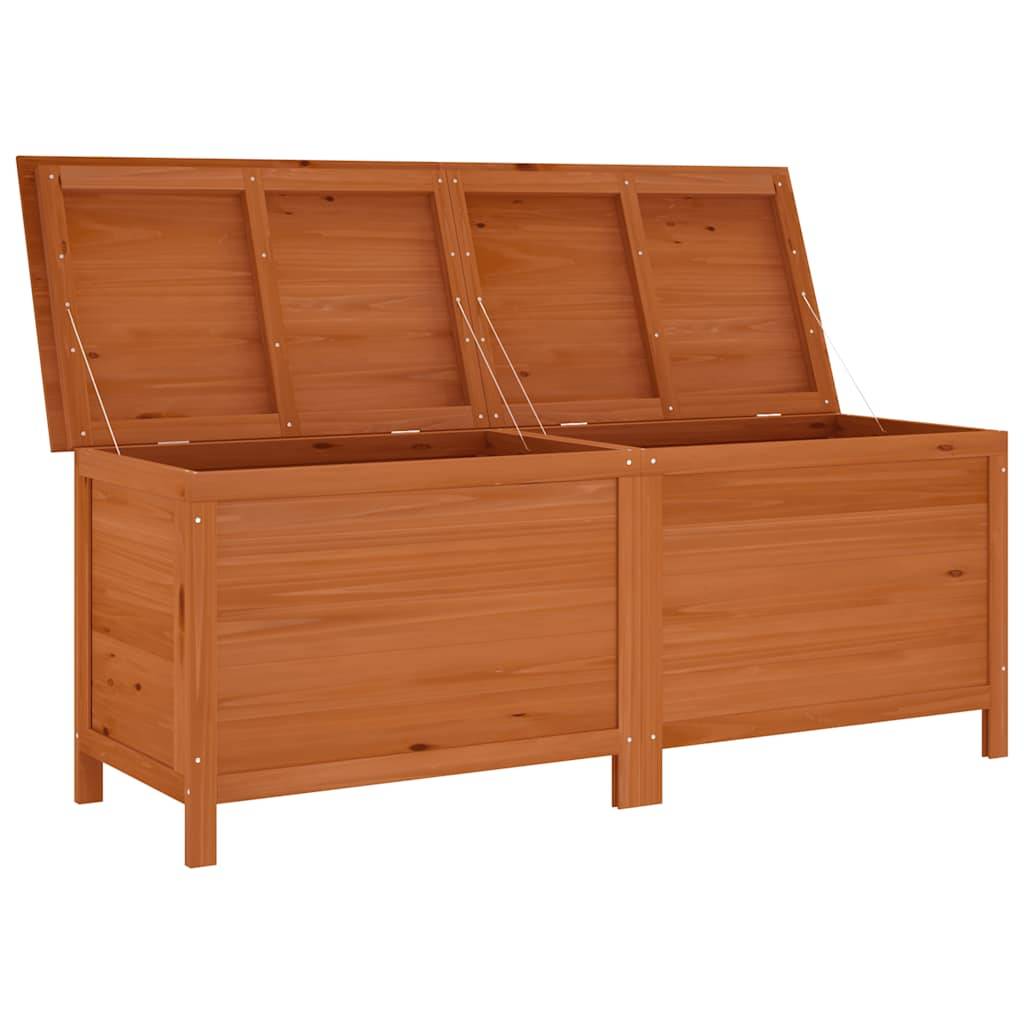 Malle de Rangement pour Terrasse Bois de Sapin Massif Robuste et Durable Marron 150 cm – ComfortXL Outdoor Living - Image 3