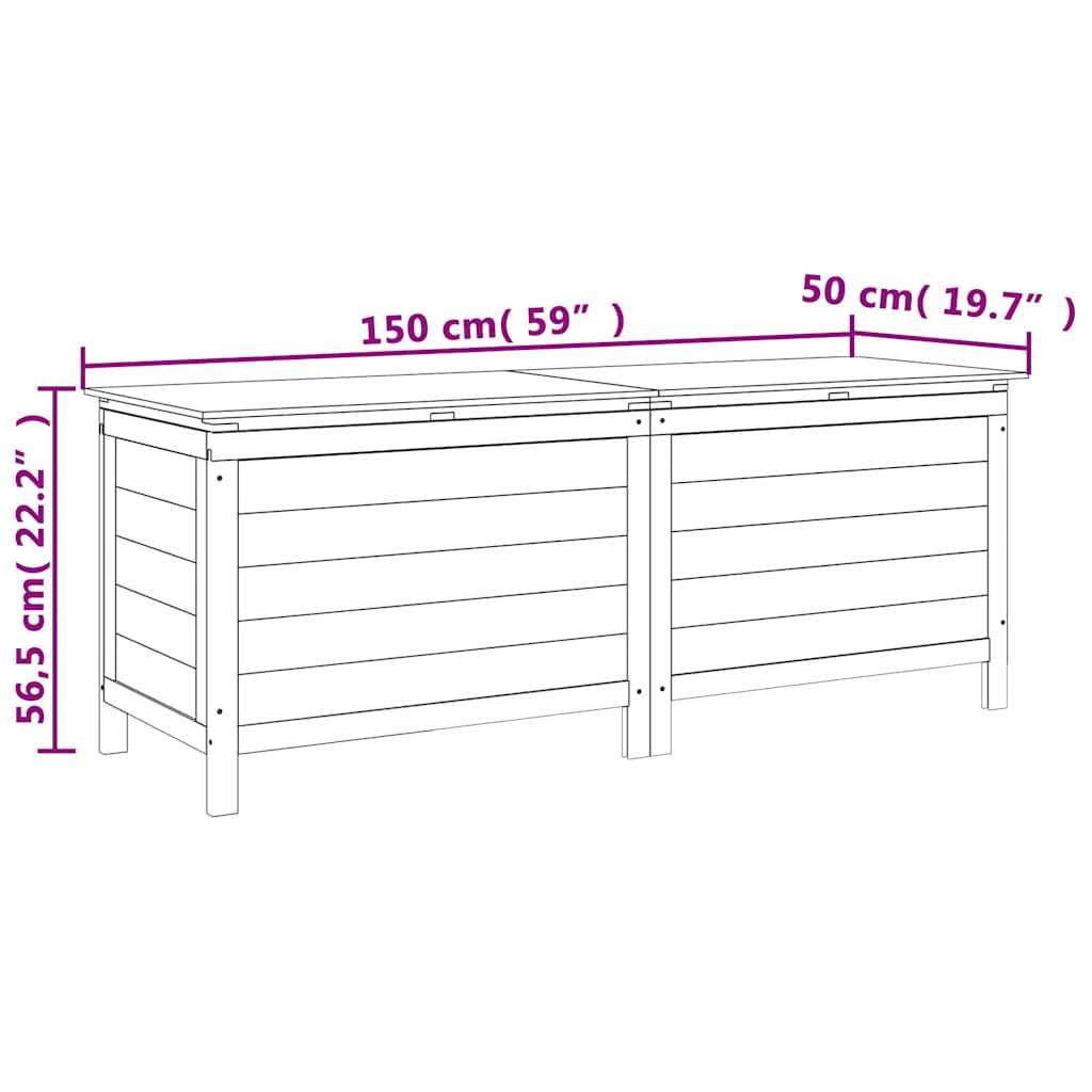 Malle de Rangement pour Terrasse Bois de Sapin Massif Robuste et Durable Marron 150 cm – ComfortXL Outdoor Living - Image 8