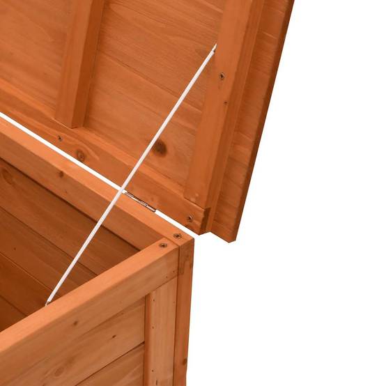 Malle de Rangement pour Terrasse Bois de Sapin Massif Robuste et Durable Marron 150 cm – ComfortXL Outdoor Living - Image 7