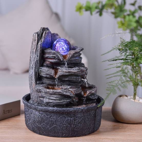 Zen Light - Fontaine d'Intérieur Luberon - Fontaine Cascade - Fontaine Zen - Décoration Ambiance Relaxante Méditation - H 25cm – Zen'Light - Image 7