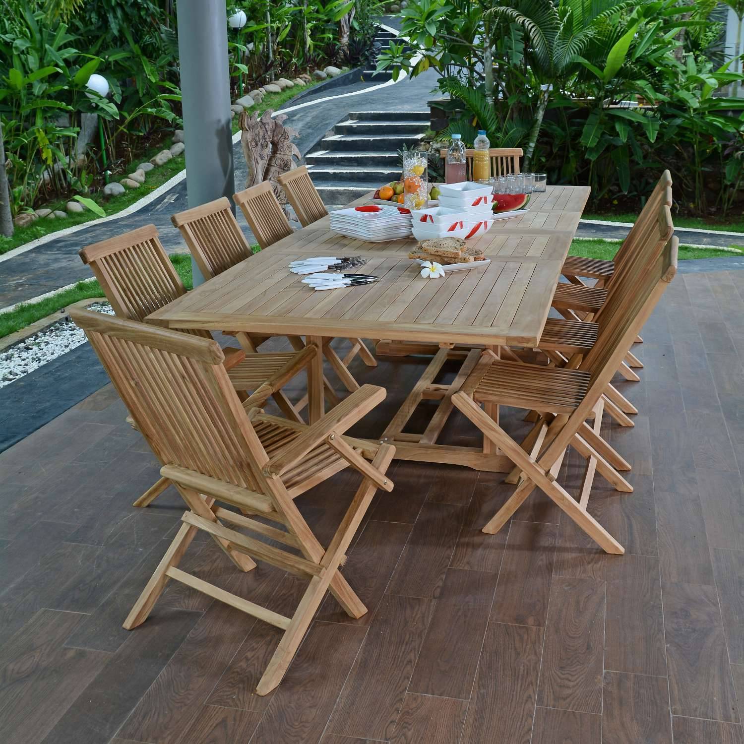 Salon de jardin en teck massif Bueno-Aires, 10 places - TECK'Attitude - Image 2