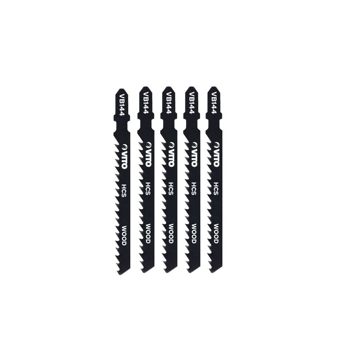 Lot de 5 Lames pour scie sauteuse Special BOIS 100mm Coupe 5 à 50mm Emboîtement Bosch VB144.VITO - Image 1