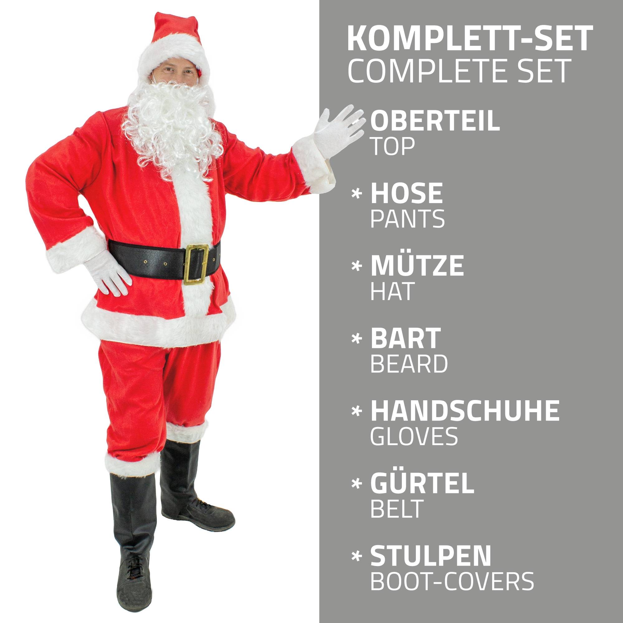 Ecd-Germany - Costume de Père Noël rouge 7 pcs costume de déguisement adultes/hommes de Noël - Imagen 3