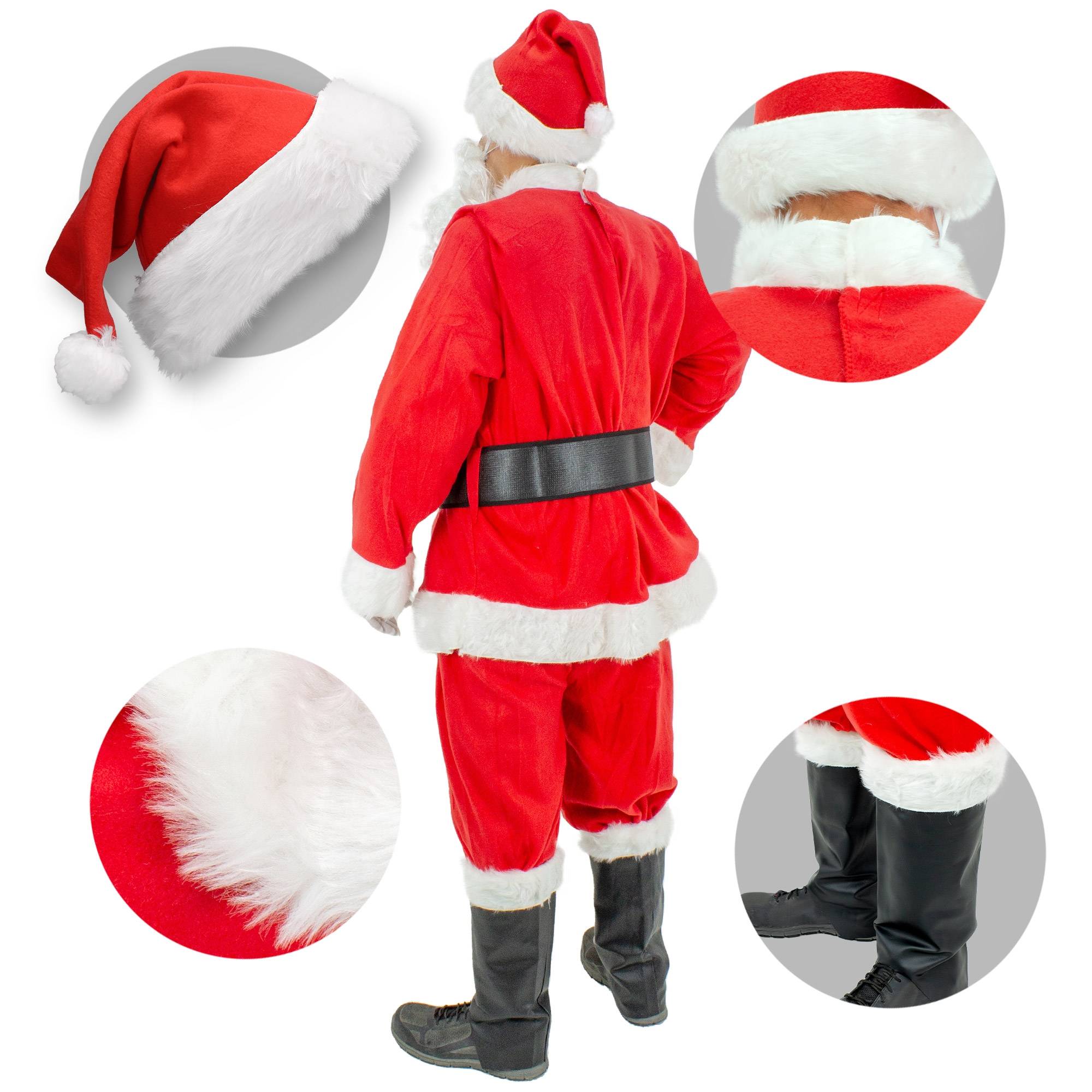 Ecd-Germany - Costume de Père Noël rouge 7 pcs costume de déguisement adultes/hommes de Noël - Imagen 5