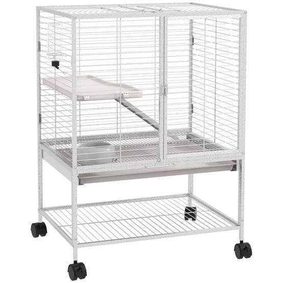 Cage pour petits animaux métal gris 61.5 x 44.5 x 86 cm - PANGIVO - Image 1