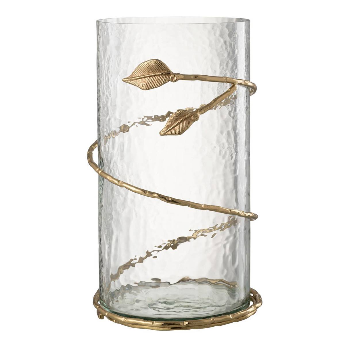 J-Line - Vase en Verre Feuille "Ofelia" 34cm Transparent - Image 1