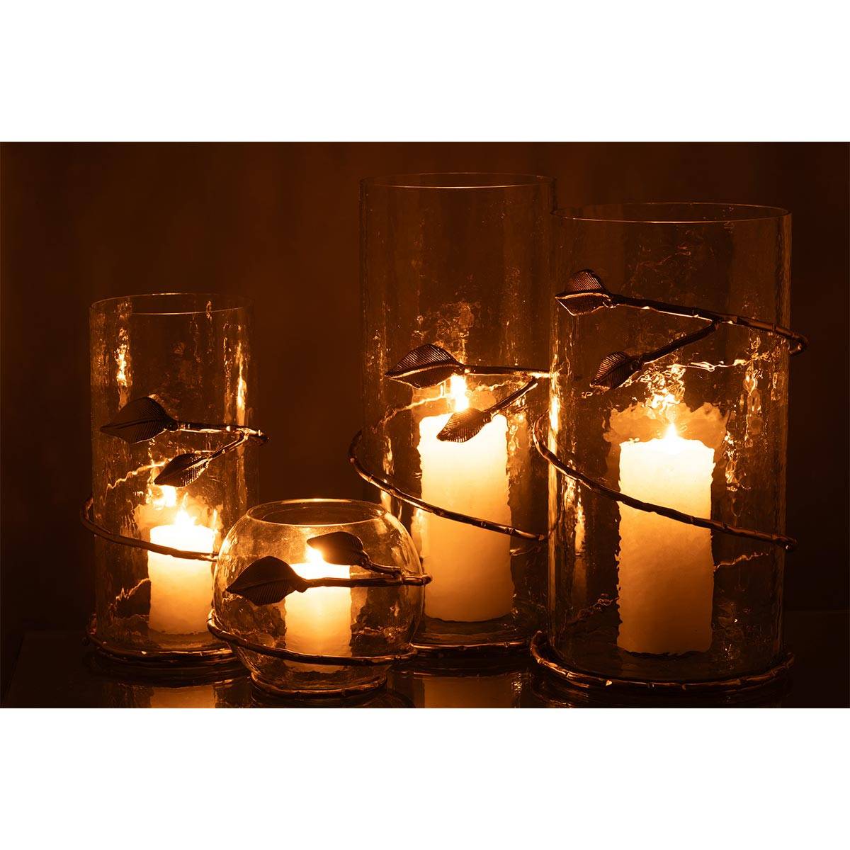 J-Line - Vase en Verre Feuille "Ofelia" 34cm Transparent - Image 7