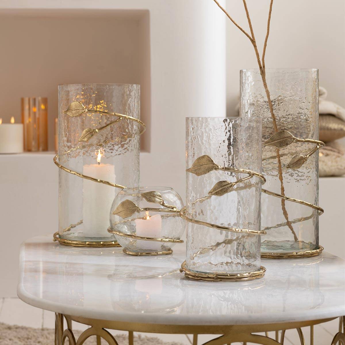 J-Line - Vase en Verre Feuille "Ofelia" 34cm Transparent - Image 8