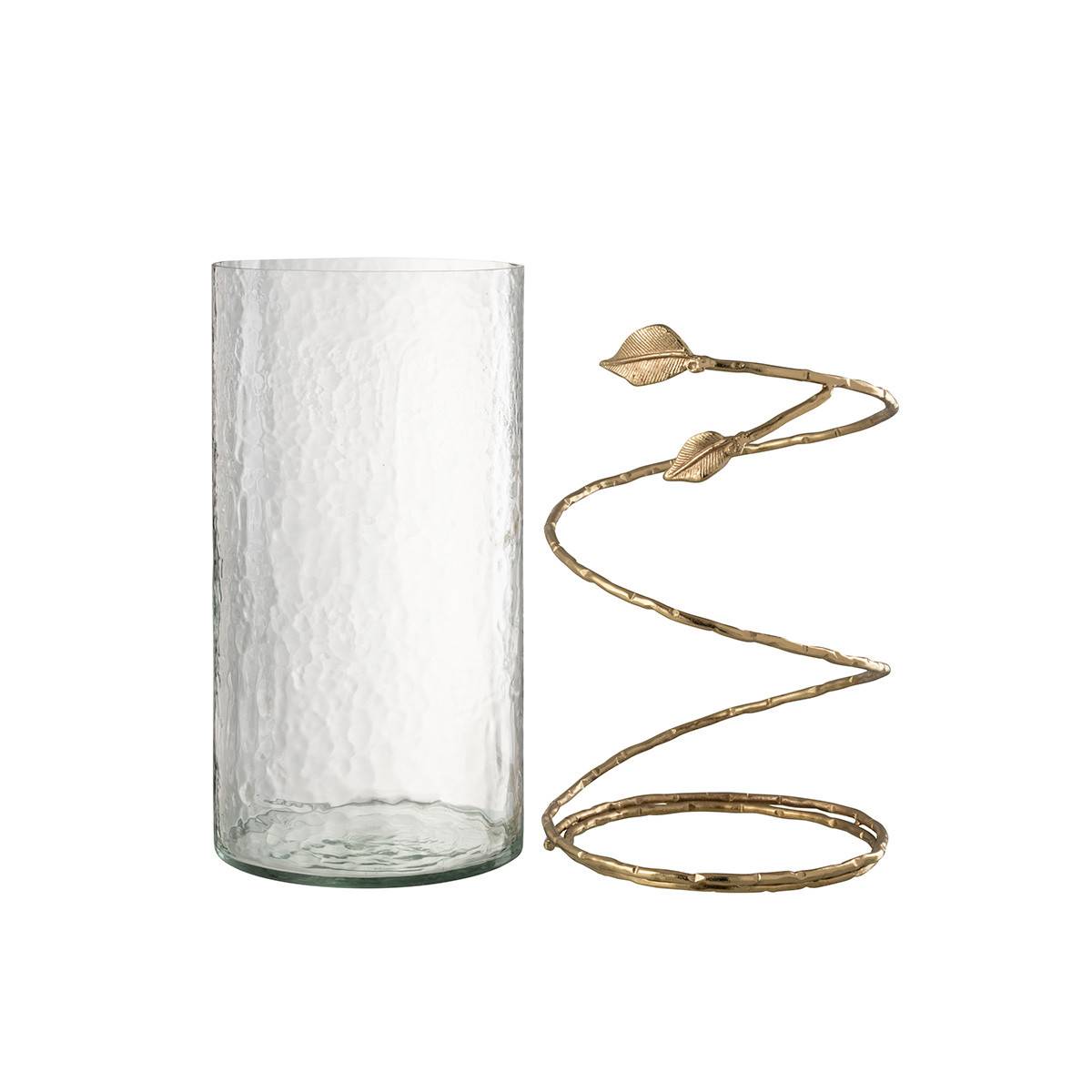J-Line - Vase en Verre Feuille "Ofelia" 34cm Transparent - Image 2