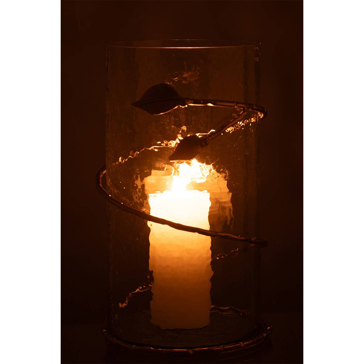 J-Line - Vase en Verre Feuille "Ofelia" 34cm Transparent - Image 4
