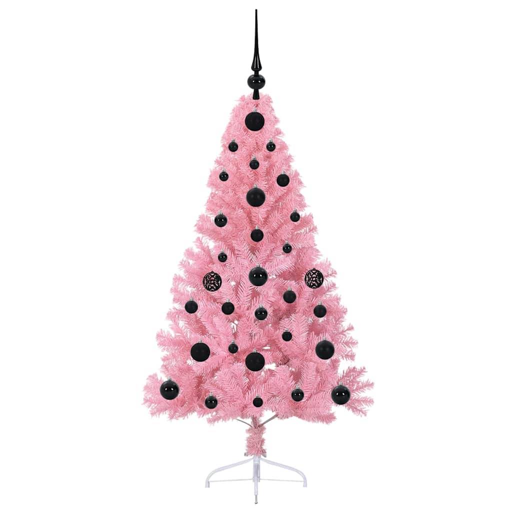 Vidaxl - Sapin de Noël artificiel pré-éclairé Rose 120 cm PVC vidaXL 3397051 - Image 5