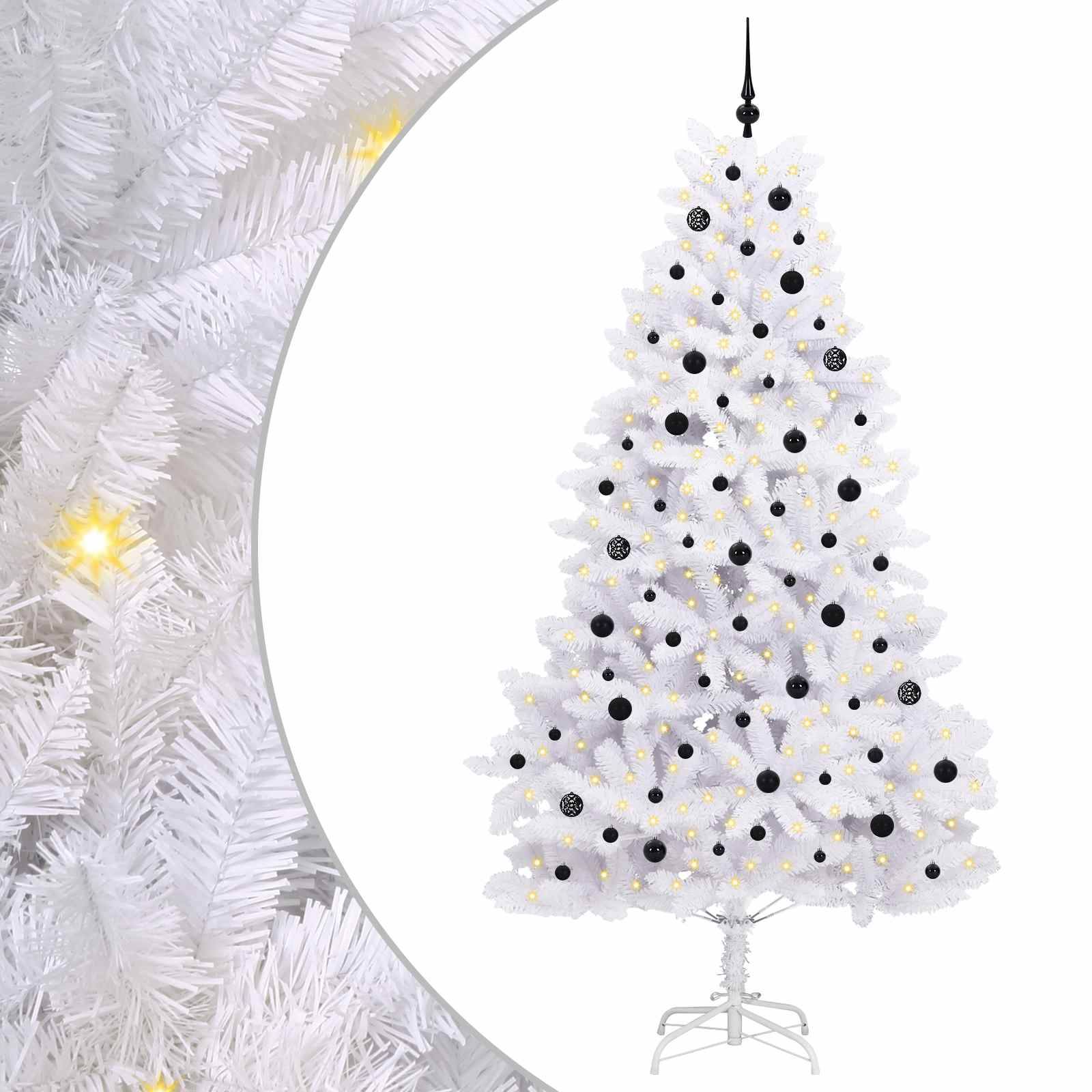 Sapin de Noël | Arbre de Noël Artificiel à Branches Articulées Blanc 240 cm Maison Chic - Image 1