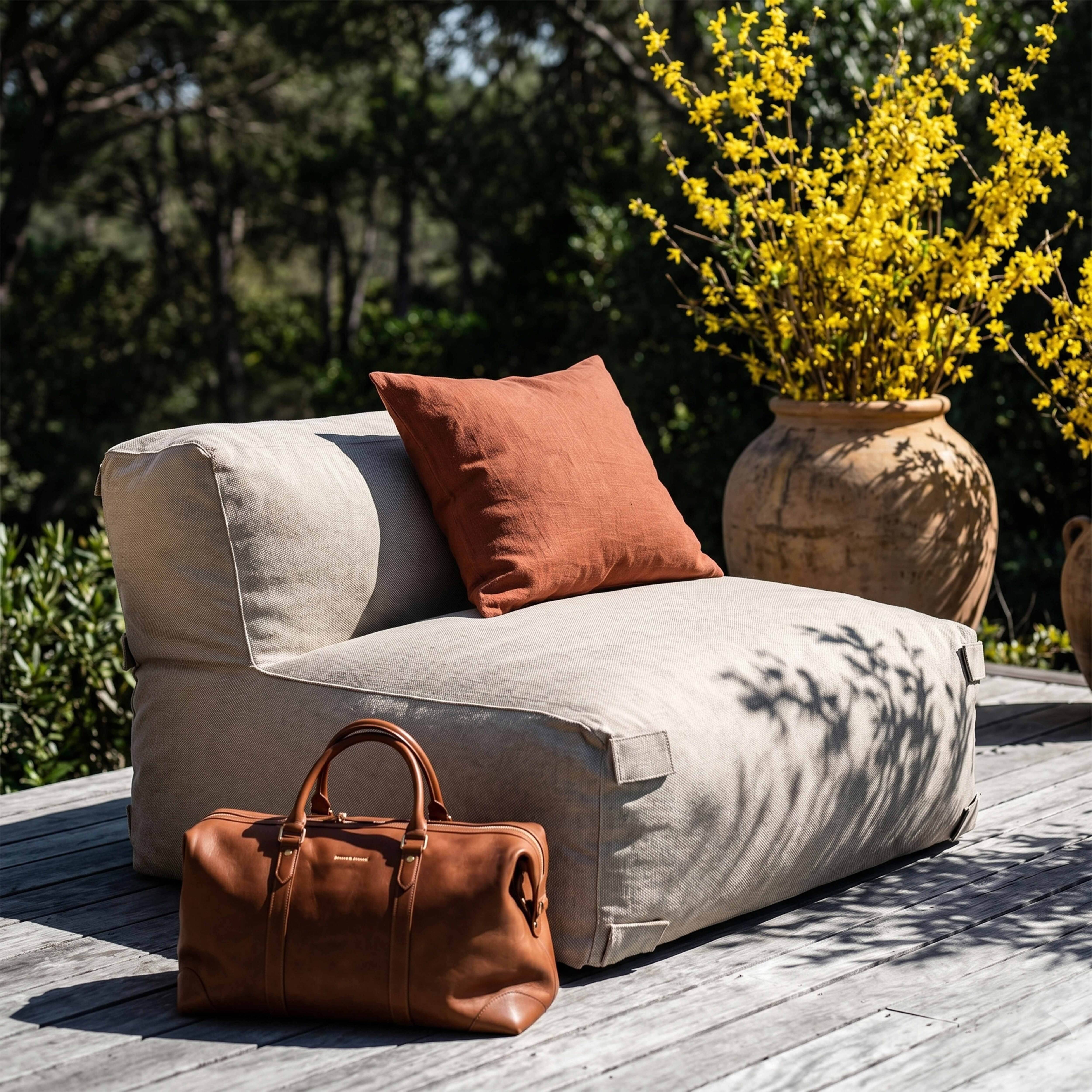 Oviala - Fauteuil de jardin pour canapé modulable beige Mixi - Oviala - Imagen 1