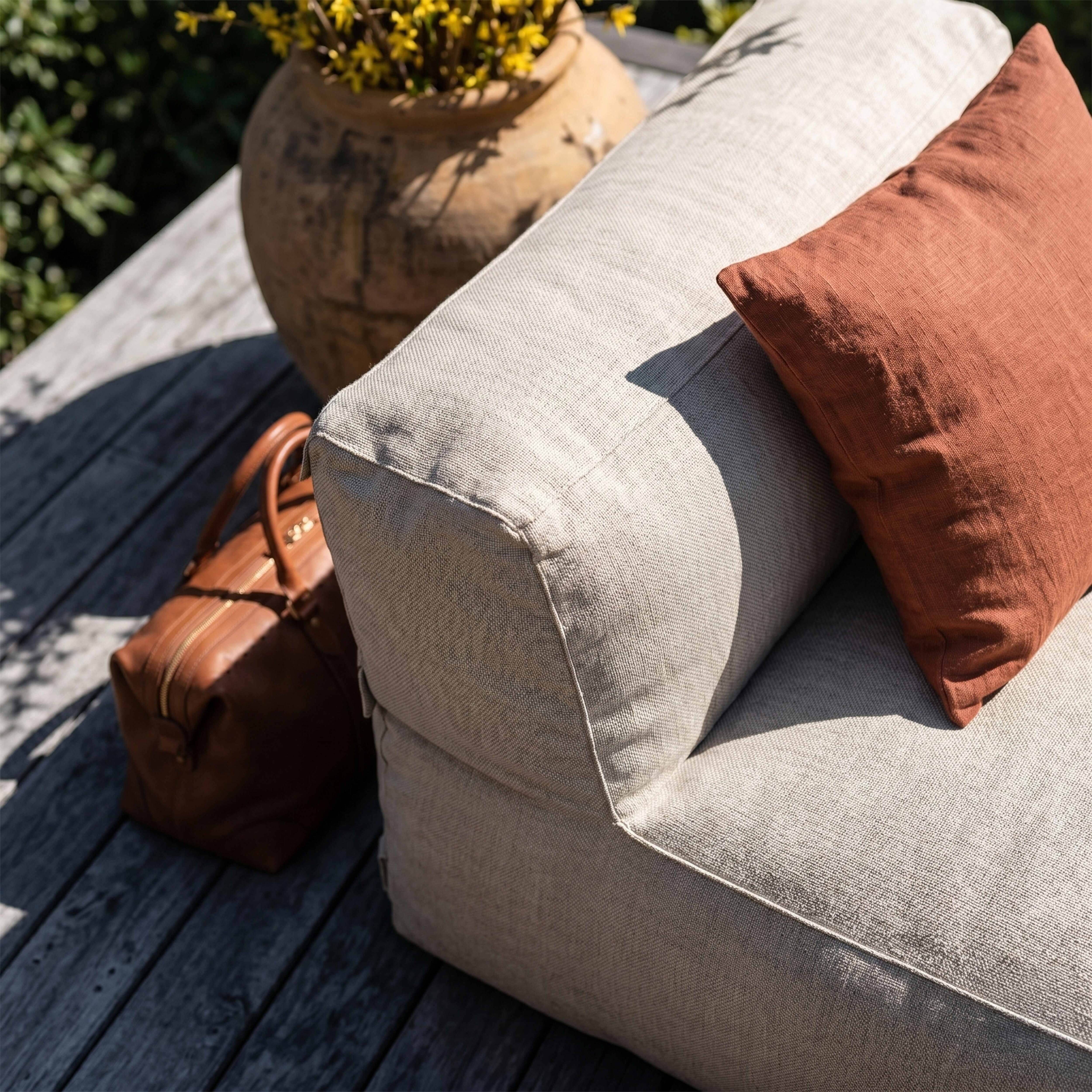 Oviala - Fauteuil de jardin pour canapé modulable beige Mixi - Oviala - Imagen 4