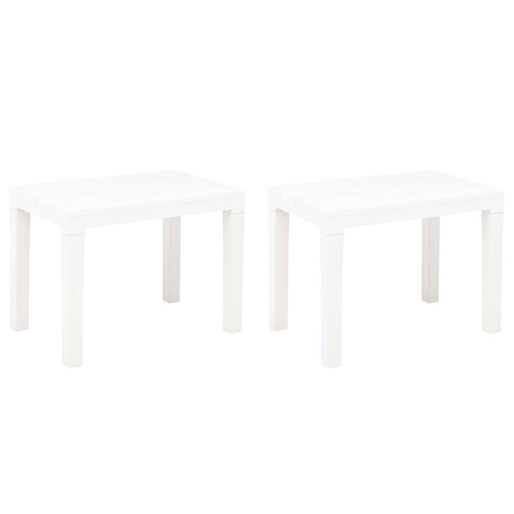 PANGIVO - Lot de 2 bancs de jardin plastique blanc 60 x 38.5 x 45 cm - PANGIVO - Image 1