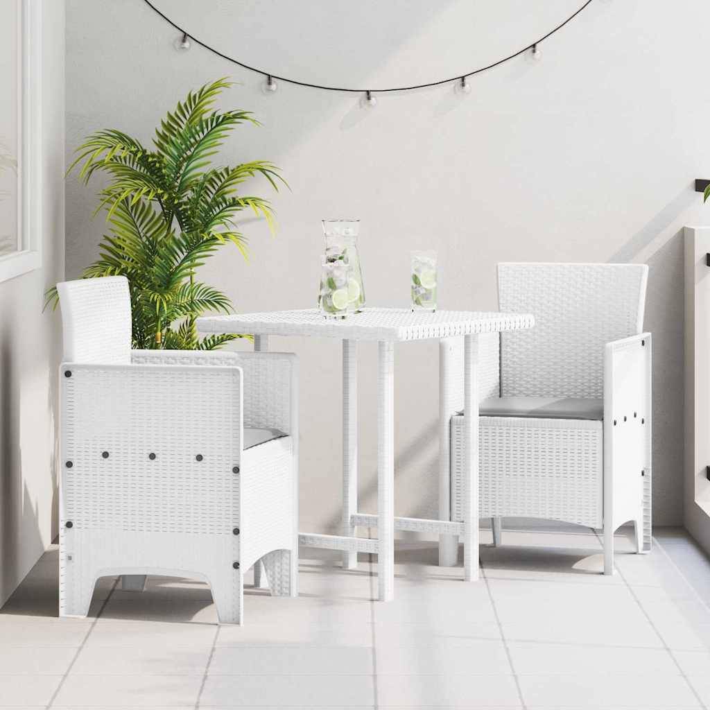 Lot De 2 Chaises De Jardin - Fauteuils De Jardin Blanc 53 x 49 x 85 cm PP - Image 2