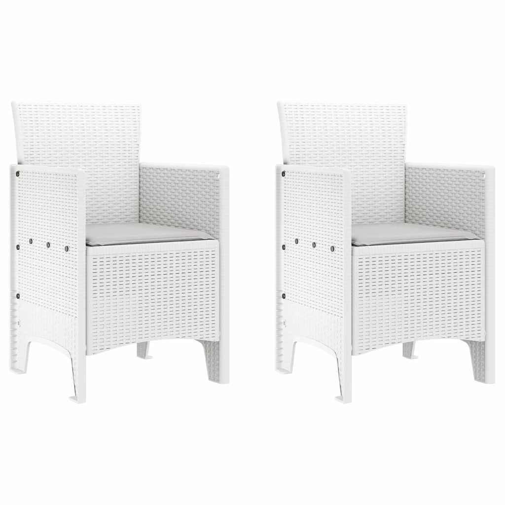 Lot De 2 Chaises De Jardin - Fauteuils De Jardin Blanc 53 x 49 x 85 cm PP - Image 1