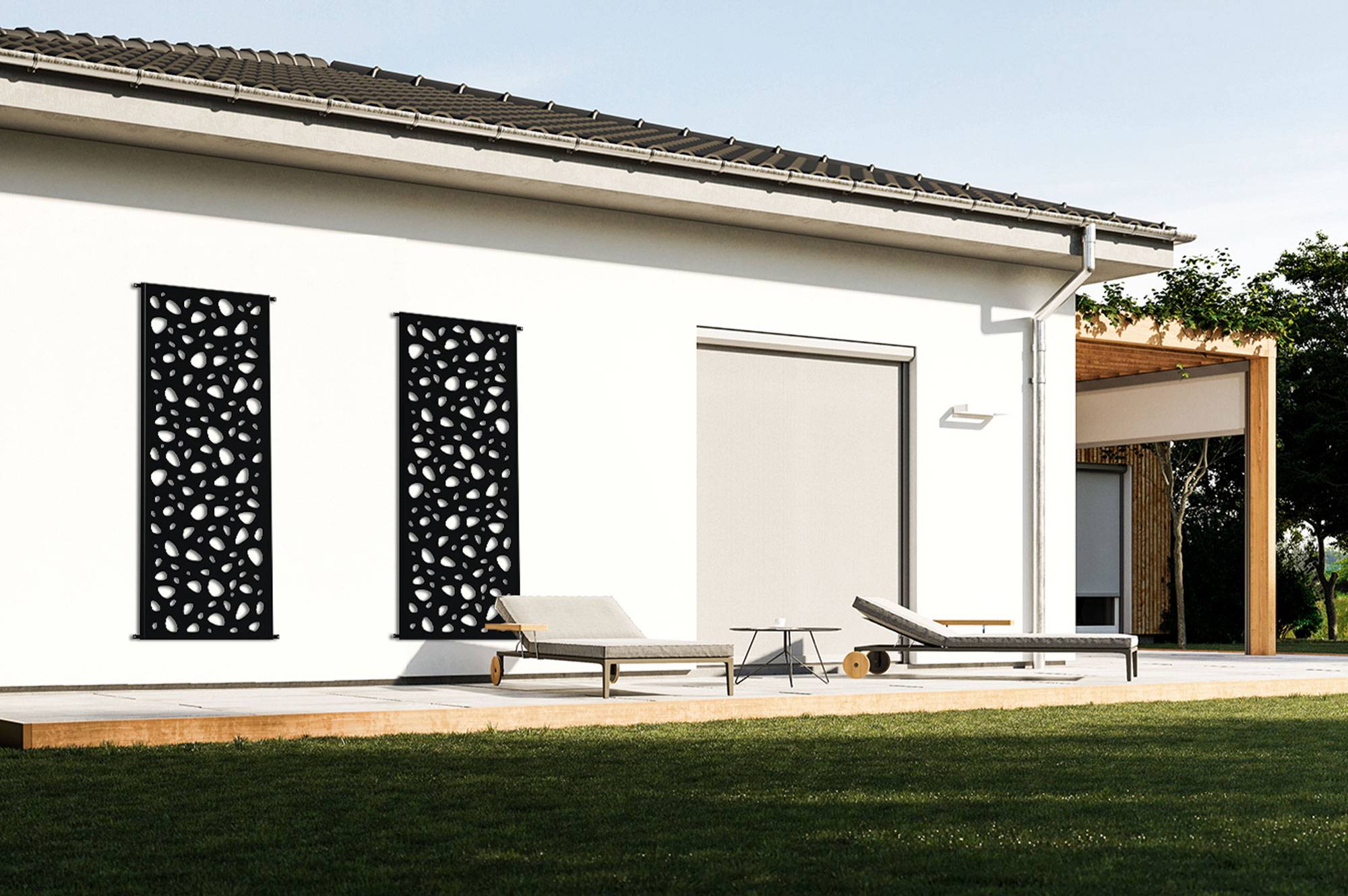Casanoov Lot de 3 panneaux décoratifs SUNNY Noir H.160  cm motifs intégral - Image 7