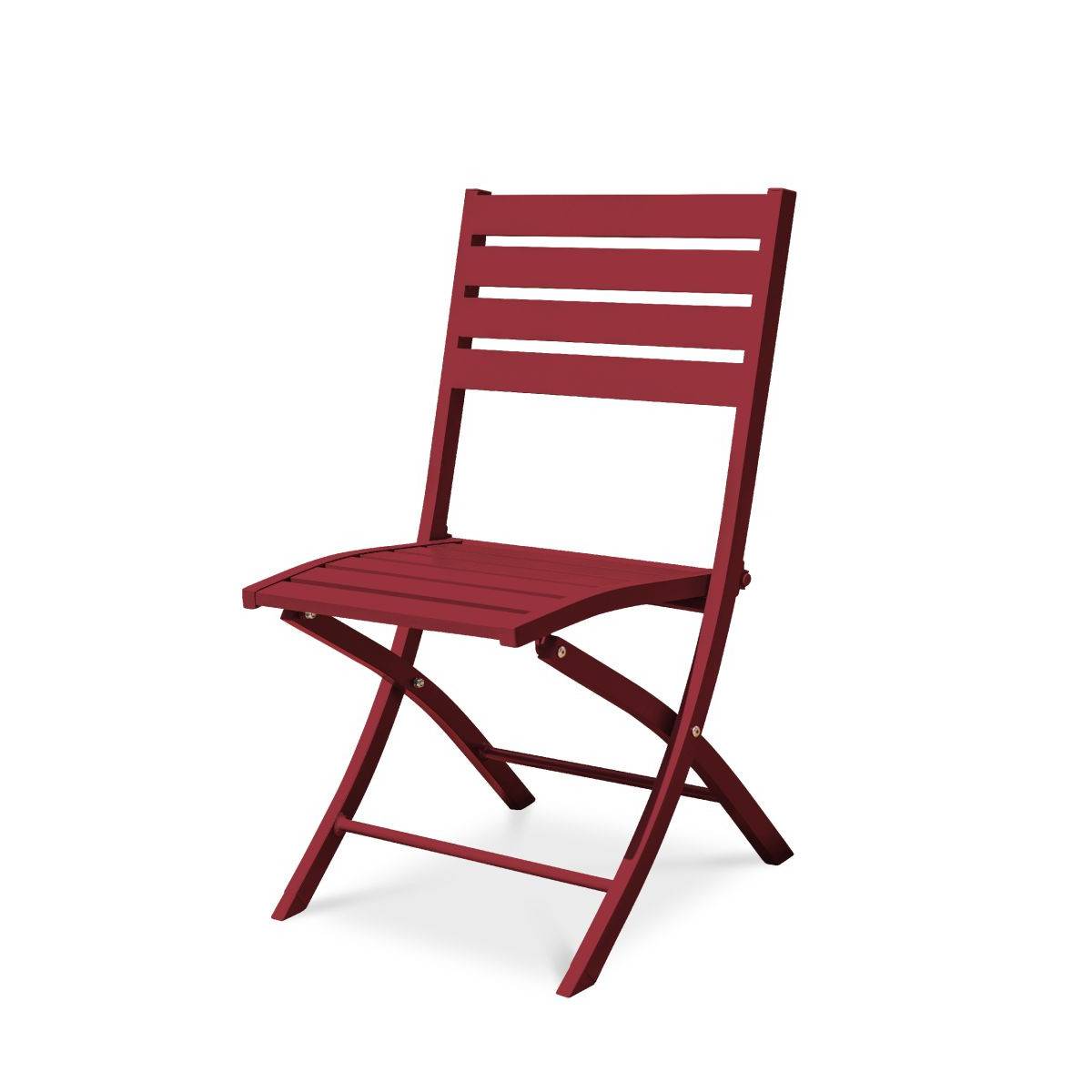 Paris Prix - Chaise de Jardin Pliante "Marius" 82cm Rouge Carmin - Imagen 2
