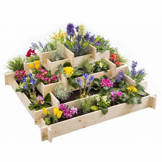 Carré potager pyramide KEO en bois 4 étages bac à fleurs 100 CM - Image 1
