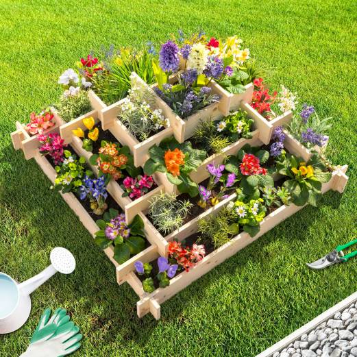 Carré potager pyramide KEO en bois 4 étages bac à fleurs 100 CM - Image 4