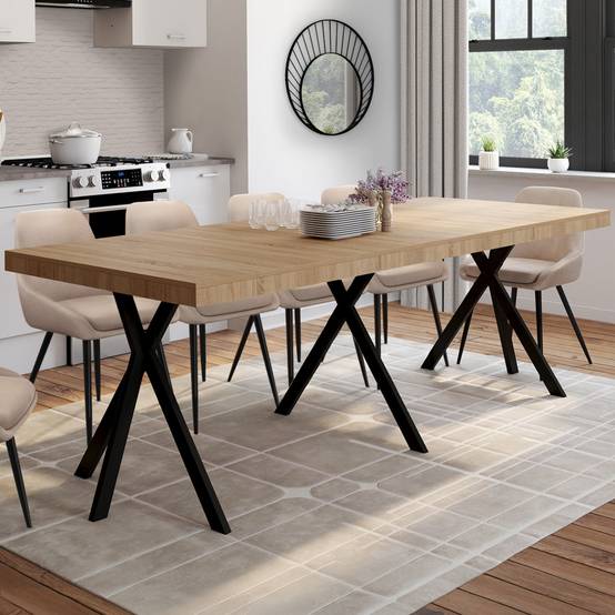 Table console extensible ALIX 10 personnes 235 cm design industriel - Image 1