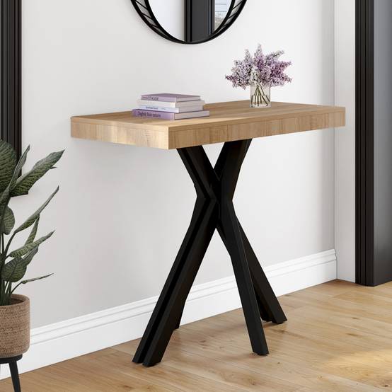 Table console extensible ALIX 10 personnes 235 cm design industriel - Image 3