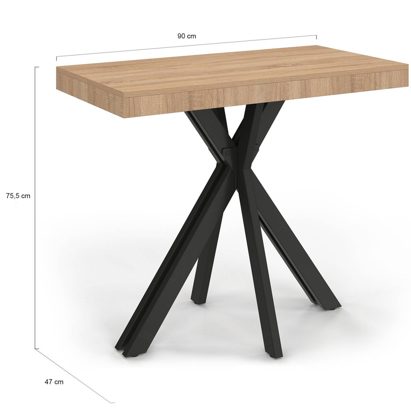 Table console extensible ALIX 10 personnes 235 cm design industriel - Image 5