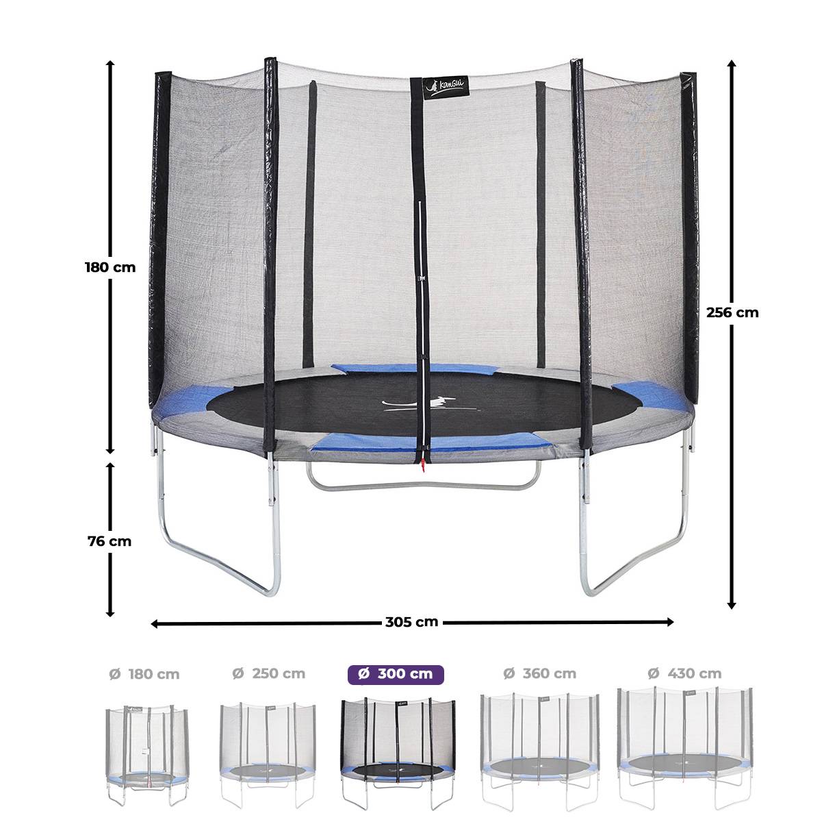 Kangui - Trampoline rond Ø 300cm avec filet de sécurité - RALLI 300 Kangui - Image 3