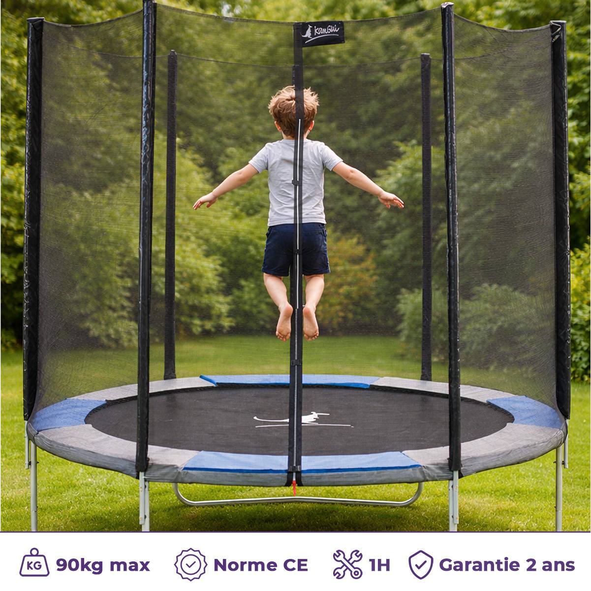 Kangui - Trampoline rond Ø 300cm avec filet de sécurité - RALLI 300 Kangui - Image 2