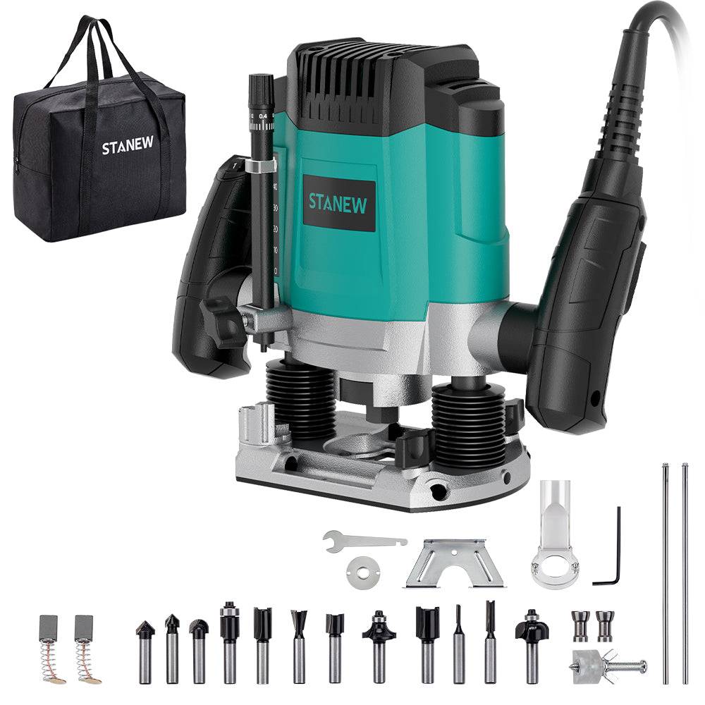 Teeno - Défonceuse électrique 1200 W, 6 vitesses réglables, fournie avec sac de rangement - Image 1