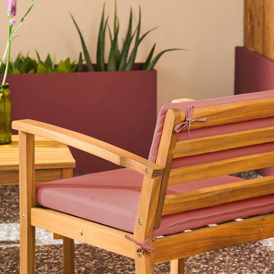 sweeek - Salon de jardin bois d'acacia 4 places terracotta - Komoda | sweeek - Image 6