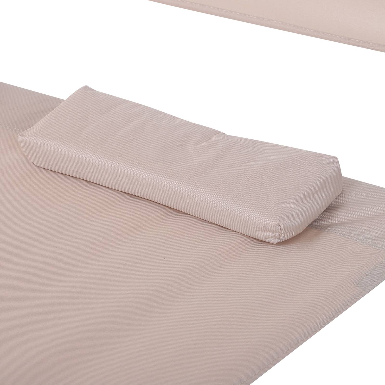 Outsunny - Bain de soleil 2 places lit de jardin design contemporain toit réglable 2 roulettes 2 oreillers acier époxy polyester sable - Outsunny - Image 7