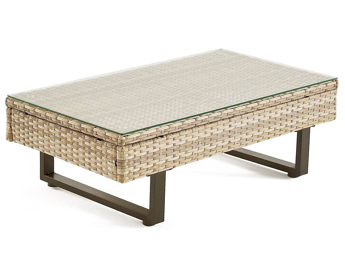 Sashi – salon de jardin d'angle en résine beige et grise – 5 places - coussins gris clair et table incluse - Best Mobilier - Image 5