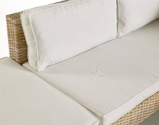 Sashi – salon de jardin d'angle en résine beige et grise – 5 places - coussins gris clair et table incluse - Best Mobilier - Image 8