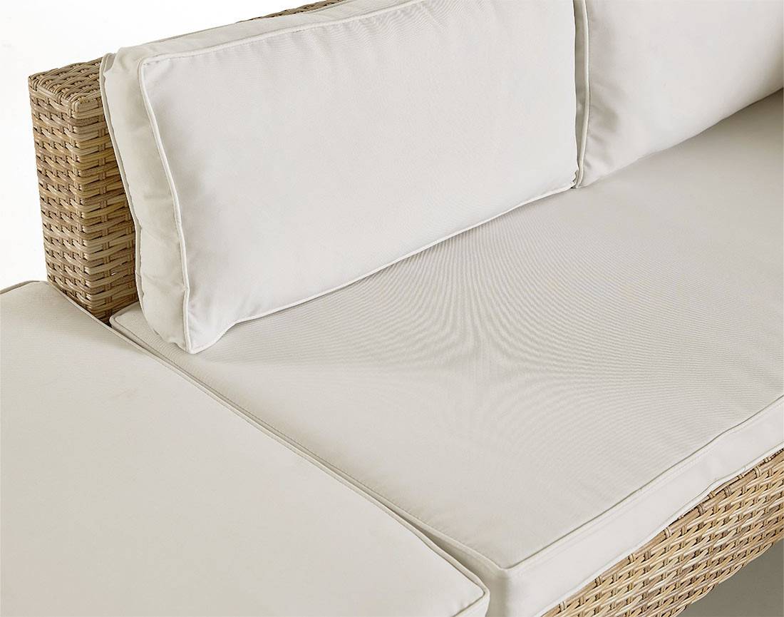 Sashi – salon de jardin d'angle en résine beige et grise – 5 places - coussins gris clair et table incluse - Best Mobilier - Image 8