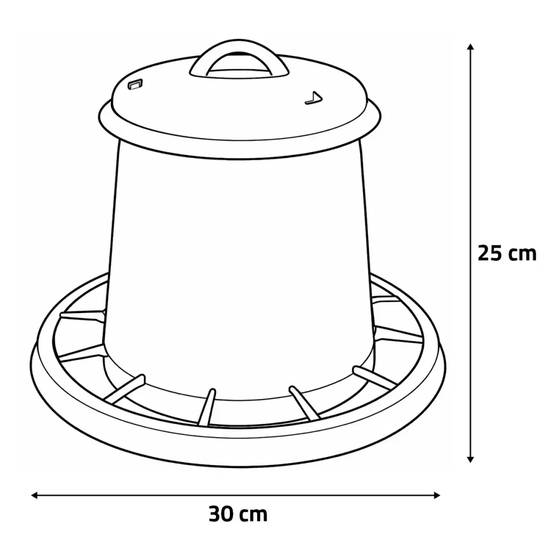 Mangeoire à trémie cylindrique plastique avec poignée - 3,5 kg - Jaune Novital - Image 2
