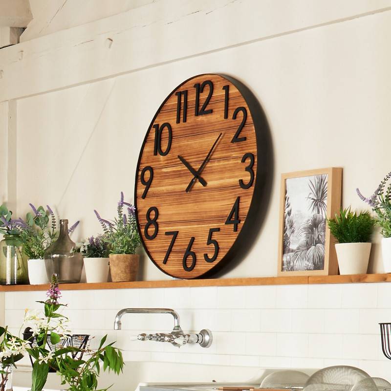 Horloge Abby en métal et bois D70 Atmosphera - Imagen 2