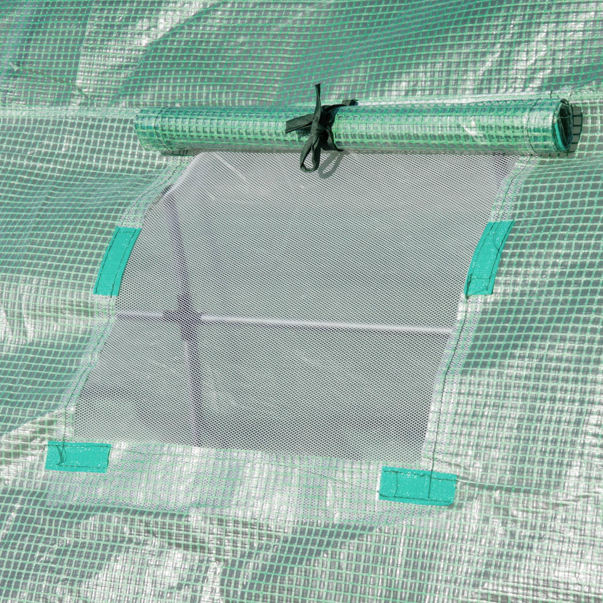 Outsunny - Bâche de rechange verte 9 m pour serre tunnel 3×3×2 m PE imperméable anti-UV avec 6 fenêtres – Outsunny - Imagen 8