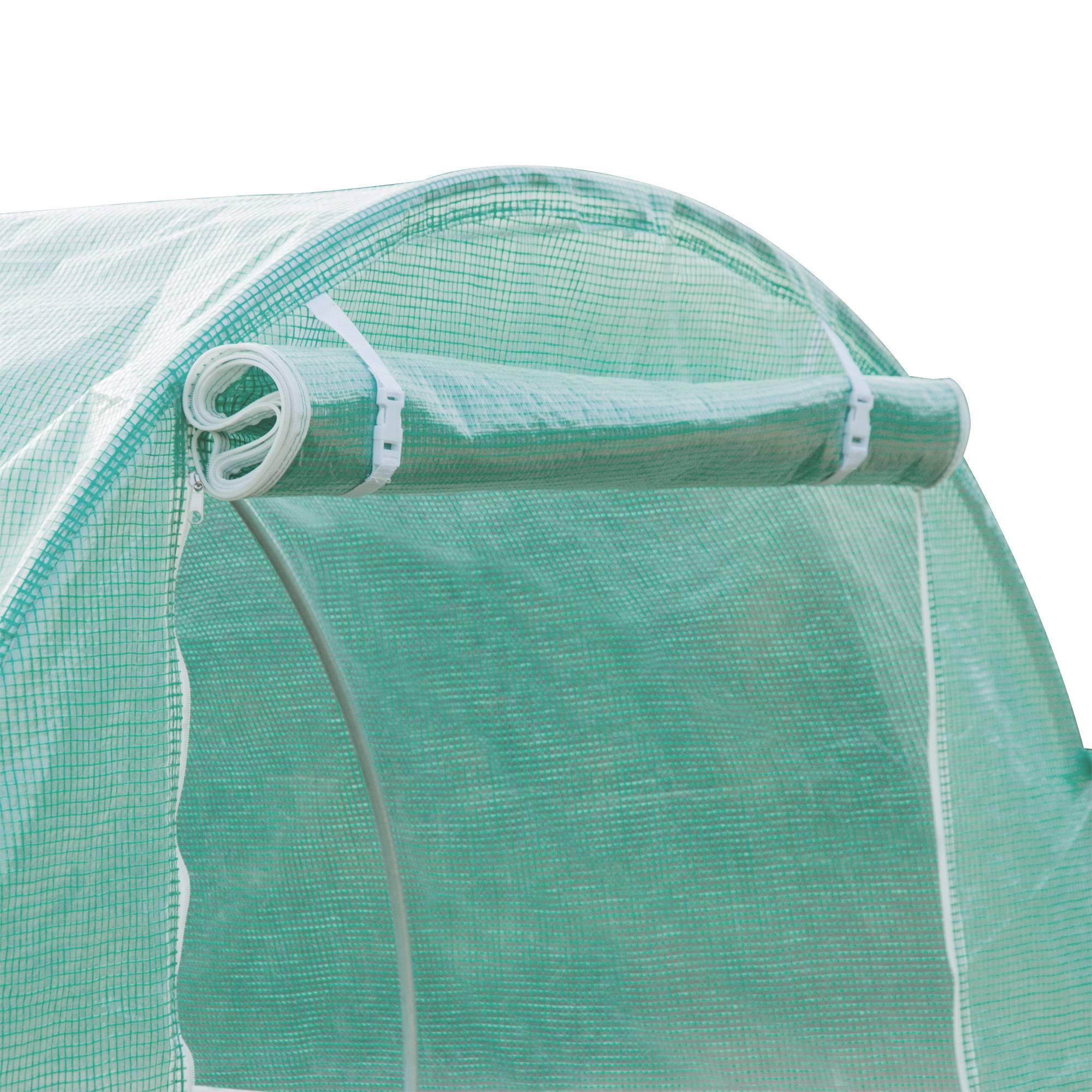 Outsunny - Bâche de rechange verte 9 m pour serre tunnel 3×3×2 m PE imperméable anti-UV avec 6 fenêtres – Outsunny - Imagen 7