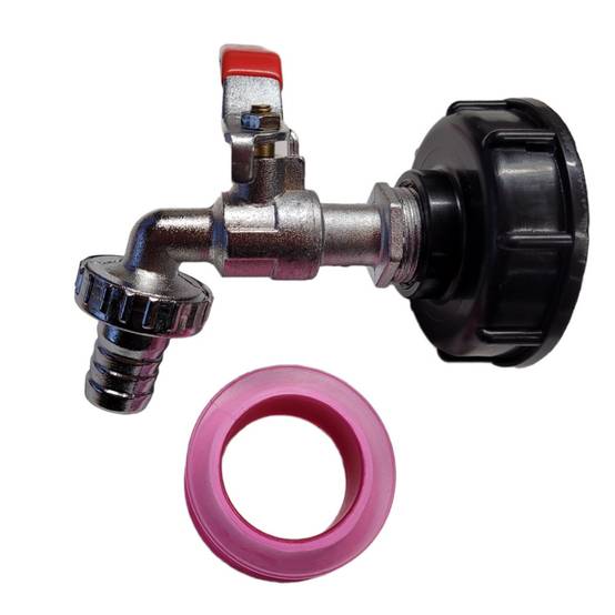 Robinet en laiton avec raccord (S60X6) pour cuve IBC - Image 1