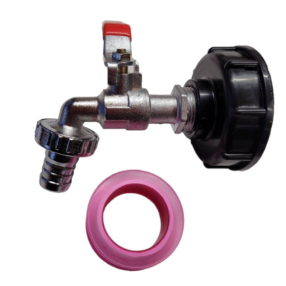 Robinet en laiton avec raccord (S60X6) pour cuve IBC - Imagen 1