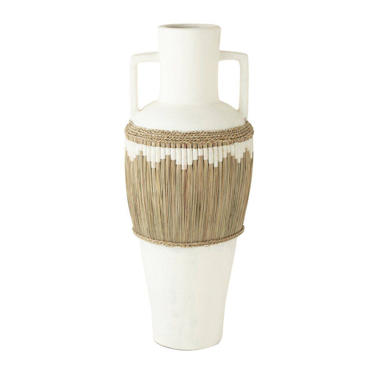 Vase Amphore Design "Herbes" 100cm Blanc - Image 1